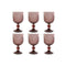 Set van bekers Home ESPRIT Roze Kristal 8 x 8 x 14,5 cm (6 Stuks)
