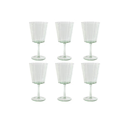 Set van bekers Home ESPRIT Groen Kristal 9 x 9 x 17,8 cm (6 Stuks)