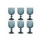 Set van bekers Home ESPRIT Blauw Kristal 8 x 8 x 14,5 cm (6 Stuks)