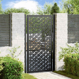 Poort met kruisontwerp 105x180 cm staal zwart