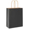 Papieren kraftzakken 50 st met hengsels 18x8x22 cm zwart
