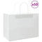 Papieren kraftzakken 50 st met hengsels 32x17x25 cm wit