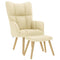 Relaxstoel met voetenbank stof crmekleurig