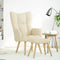 Relaxstoel met voetenbank stof crmekleurig