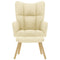 Relaxstoel met voetenbank stof crmekleurig