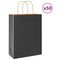Papieren kraftzakken 50 st met hengsels 26x12x35 cm zwart