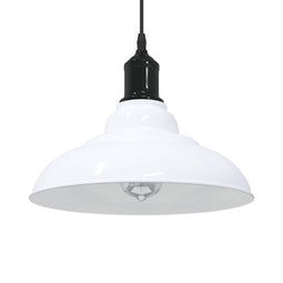Hanglamp in hoogte verstelbaar E27 31 cm metaal glanzend wit