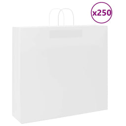Papieren kraftzakken 250 st met hengsels 54x15x49 cm wit