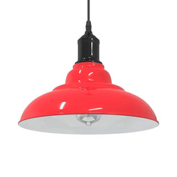 Hanglamp in hoogte verstelbaar E27 31 cm metaal glanzend rood