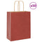 Papieren kraftzakken 50 st met hengsels 18x8x22 cm rood