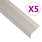 Trapneuzen L-vormig 5 st 134 cm aluminium champagnekleurig