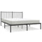 Bedframe met hoofdbord metaal zwart 150x200 cm