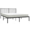 Bedframe met hoofdbord metaal zwart 150x200 cm