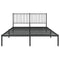 Bedframe met hoofdbord metaal zwart 150x200 cm