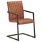 Eetkamerstoelen 2 st echt leer bruin