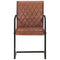Eetkamerstoelen 2 st echt leer bruin