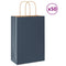 Papieren kraftzakken 50 st met hengsels 21x11x31 cm blauw