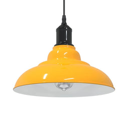 Hanglamp in hoogte verstelbaar E27 31 cm metaal glanzend geel