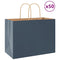 Papieren kraftzakken 50 st met hengsels 32x17x25 cm blauw