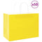 Papieren kraftzakken 50 st met hengsels 32x17x25 cm geel