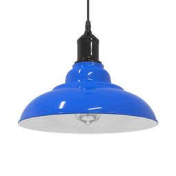 Hanglamp in hoogte verstelbaar E27 31 cm metaal donkerblauw