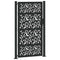 Poort met bladontwerp 105x180 cm staal zwart