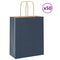 Papieren kraftzakken 50 st met hengsels 18x8x22 cm blauw