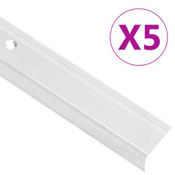 Trapneuzen L-vormig 5 st 134 cm aluminium zilverkleurig