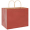 Papieren kraftzakken 50 st met hengsels 32x22x24 cm rood