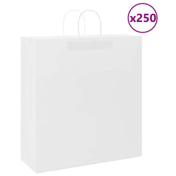 Papieren kraftzakken 250 st met hengsels 45x17x48 cm wit