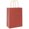 Papieren kraftzakken 50 st met hengsels 21x11x28 cm rood