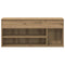 Schoenenbank 102x30,5x45 cm bewerkt hout artisanaal eikenkleur