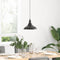 Hanglamp in hoogte verstelbaar E27 31 cm metaal glanzend zwart