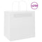 Papieren kraftzakken 250 st met hengsels 26x17x25 cm wit