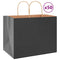 Papieren kraftzakken 50 st met hengsels 32x22x24 cm zwart