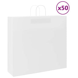 Papieren kraftzakken 50 st met hengsels 54x15x49 cm wit