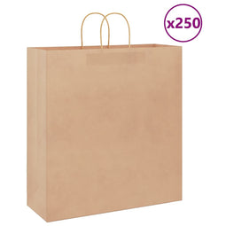 Papieren kraftzakken 250 st met hengsels 45x17x48 cm bruin