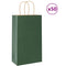 Papieren kraftzakken 50 st met hengsels 21x11x36 cm groen
