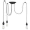 Hanglamp met 3 lamphouders E27 metaal zwart