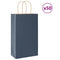 Papieren kraftzakken 50 st met hengsels 21x11x36 cm blauw