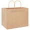 Papieren kraftzakken 250 st met hengsels 32x22x24 cm bruin