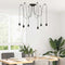 Hanglamp met 6 lamphouders E27 metaal zwart