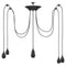 Hanglamp met 6 lamphouders E27 metaal zwart