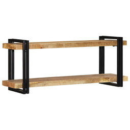 Wandschap 110x33x45 cm massief ruw mangohout