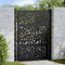 Poort met bladontwerp 105x130 cm staal zwart
