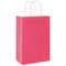 Papieren kraftzakken 50 st met hengsels 21x11x31 cm roze