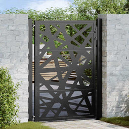 Poort met lichtontwerp 105x130 cm staal zwart