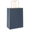 Papieren kraftzakken 50 st met hengsels 21x11x28 cm blauw