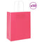 Papieren kraftzakken 50 st met hengsels 18x8x22 cm roze
