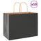 Papieren kraftzakken 50 st met hengsels 32x17x25 cm zwart